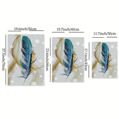 3pcs Golden Feather Canvas Painting HD Prints for Home Decor