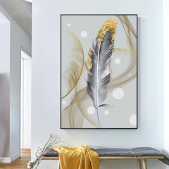 3pcs Golden Feather Canvas Painting HD Prints for Home Decor