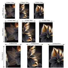 3pc Golden Plant Leaf Canvas Posters Abstract Wall Art