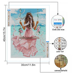 Girl Swing Full Of Diamonds Wall Hanging Ornament