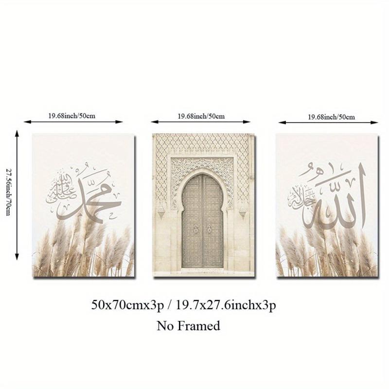 3pcs Log Style Moroccan Architecture Canvas Art Posters