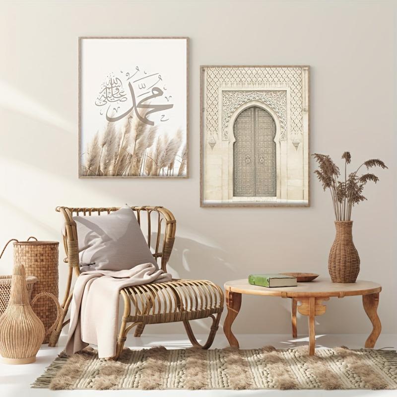 3pcs Log Style Moroccan Architecture Canvas Art Posters