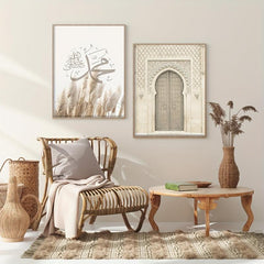 3pcs Log Style Moroccan Architecture Canvas Art Posters