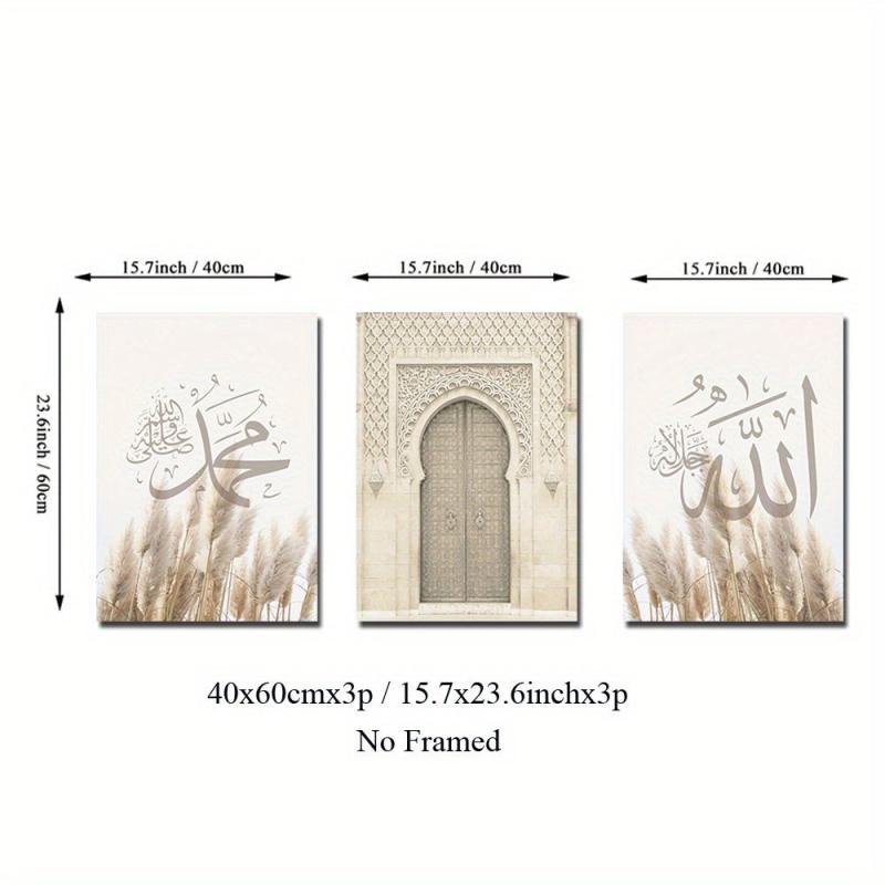 3pcs Log Style Moroccan Architecture Canvas Art Posters