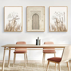 3pcs Log Style Moroccan Architecture Canvas Art Posters