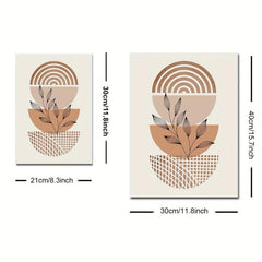 6pcs Boho Abstract Art Canvas Paintings Line Drawing Woman Plant Leaf Posters