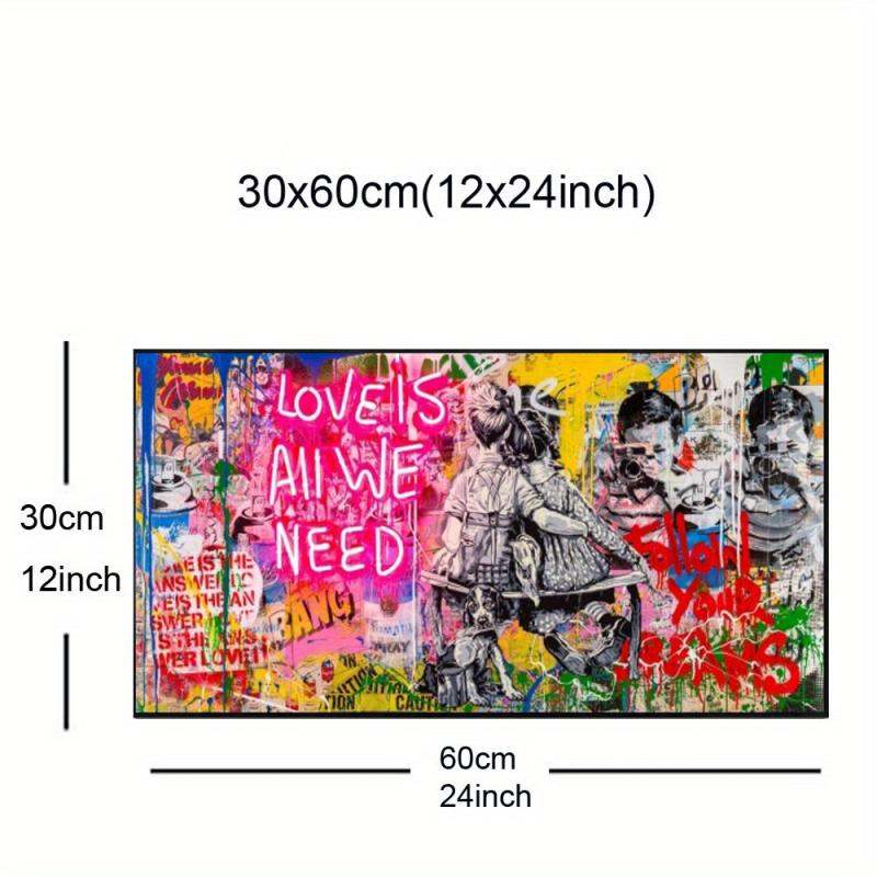 Street Graffiti Poster Love Is All We Need Canvas Art Print