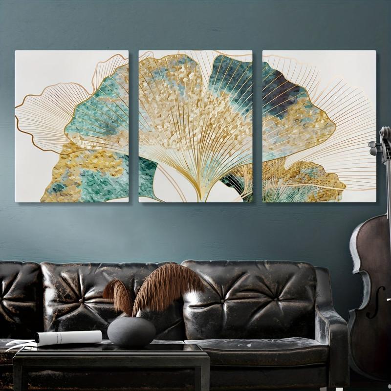 Nordic Apricot Leaf Painting Canvas Print for Living Room & Bedroom