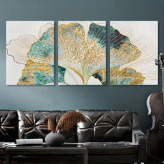 Nordic Apricot Leaf Painting Canvas Print for Living Room & Bedroom