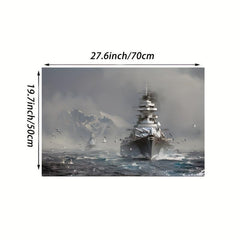 Art Canvas Painting Bismarck Class Battleship On Canvas Wall Art