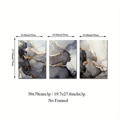 3pcs Gray Marble Canvas Art Posters for Home Decor