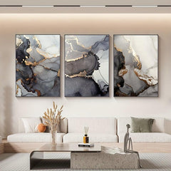 3pcs Gray Marble Canvas Art Posters for Home Decor