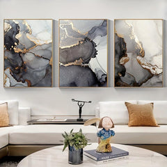 3pcs Gray Marble Canvas Art Posters for Home Decor