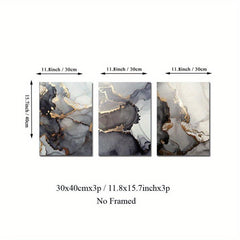 3pcs Gray Marble Canvas Art Posters for Home Decor
