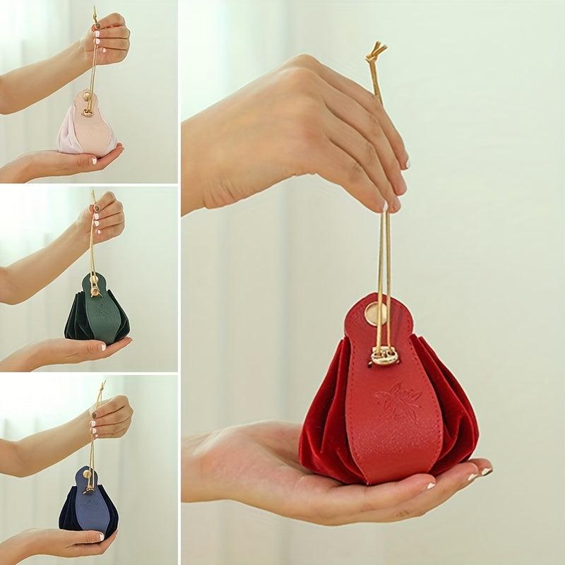 Drawstring PU Leather & Velvet Gift Bag Wedding Candy Favor Boxes