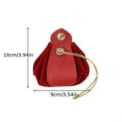 Drawstring PU Leather & Velvet Gift Bag Wedding Candy Favor Boxes