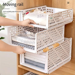 Wardrobe Layered Storage Box Drawer Divider Storage Bin Organizer Basket