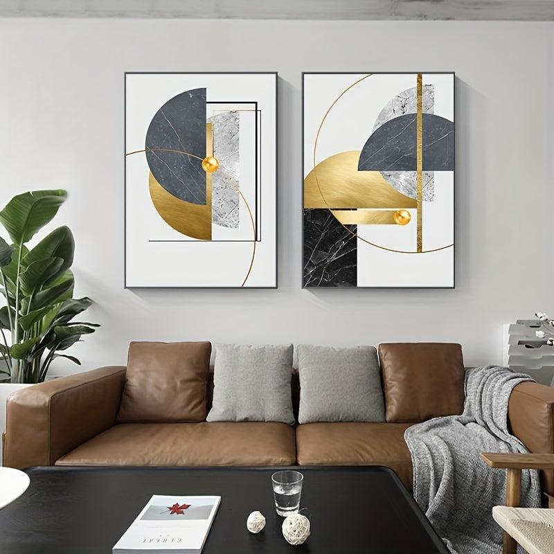 3pcs Set Modern Golden Marble Abstract Painting