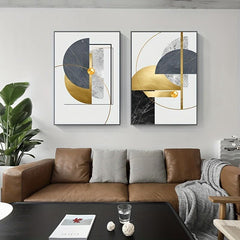 3pcs Set Modern Golden Marble Abstract Painting