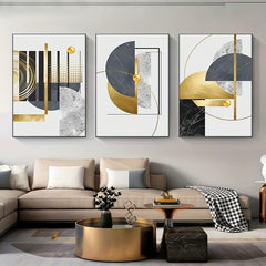 3pcs Set Modern Golden Marble Abstract Painting