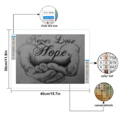 Hand Hope Full Square Diamond Painting Home Decor Wall Ornament