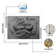 Hand Hope Full Square Diamond Painting Home Decor Wall Ornament