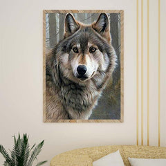 Wolf Diamond Painting DIY 5D Full Drill Round Rhinestone Art Craft 30x40cm