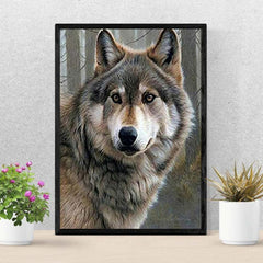Wolf Diamond Painting DIY 5D Full Drill Round Rhinestone Art Craft 30x40cm