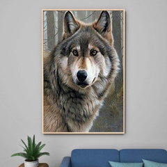 Wolf Diamond Painting DIY 5D Full Drill Round Rhinestone Art Craft 30x40cm