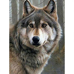 Wolf Diamond Painting DIY 5D Full Drill Round Rhinestone Art Craft 30x40cm
