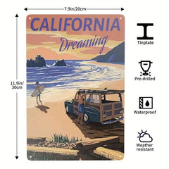 Beach Life California Dreaming Vintage Tin Sign 20x30cm
