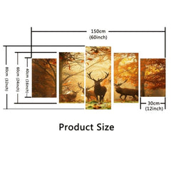 5pcs Set HD Printed Animals Elk Canvas Painting On the Wall Art Home Decor
