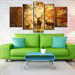 5pcs Set HD Printed Animals Elk Canvas Painting On the Wall Art Home Decor