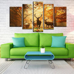 5pcs Set HD Printed Animals Elk Canvas Painting On the Wall Art Home Decor