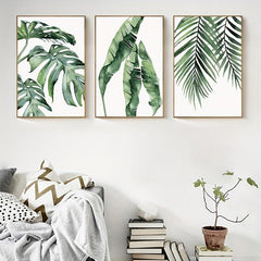 3pcs Watercolor Plant Canvas Painting Wall Decor Art Print