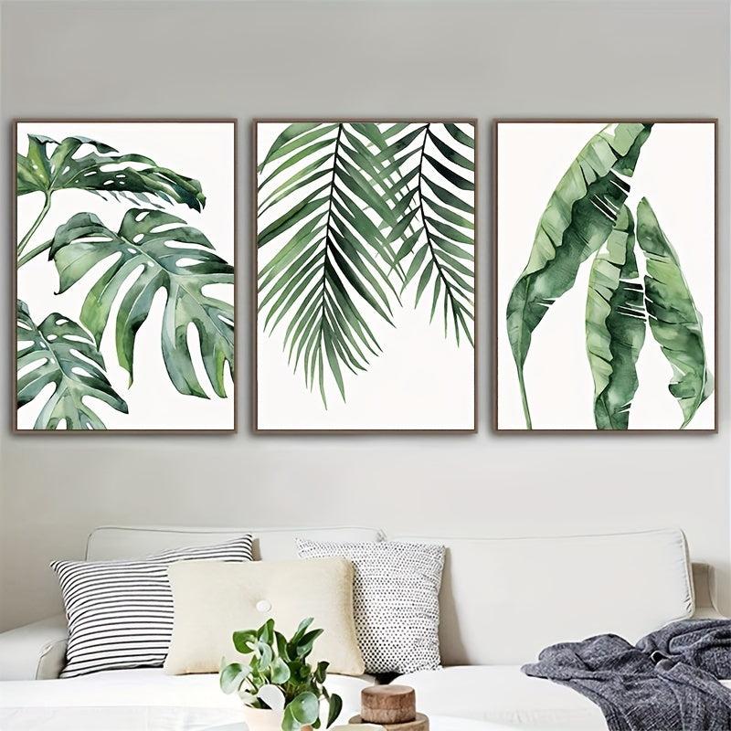 3pcs Watercolor Plant Canvas Painting Wall Decor Art Print