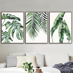 3pcs Watercolor Plant Canvas Painting Wall Decor Art Print