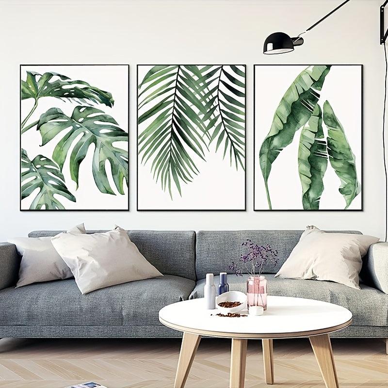 3pcs Watercolor Plant Canvas Painting Wall Decor Art Print