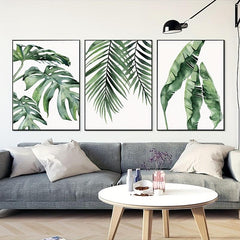 3pcs Watercolor Plant Canvas Painting Wall Decor Art Print