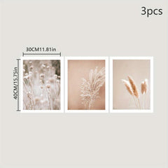 3pcs Plants Wall Poster Canvas Painting Grasses Art for Living Room