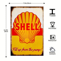Gas Motor Antique Tin Sign Vintage Garage Man Cave Retro Posters Bar Pub Wall