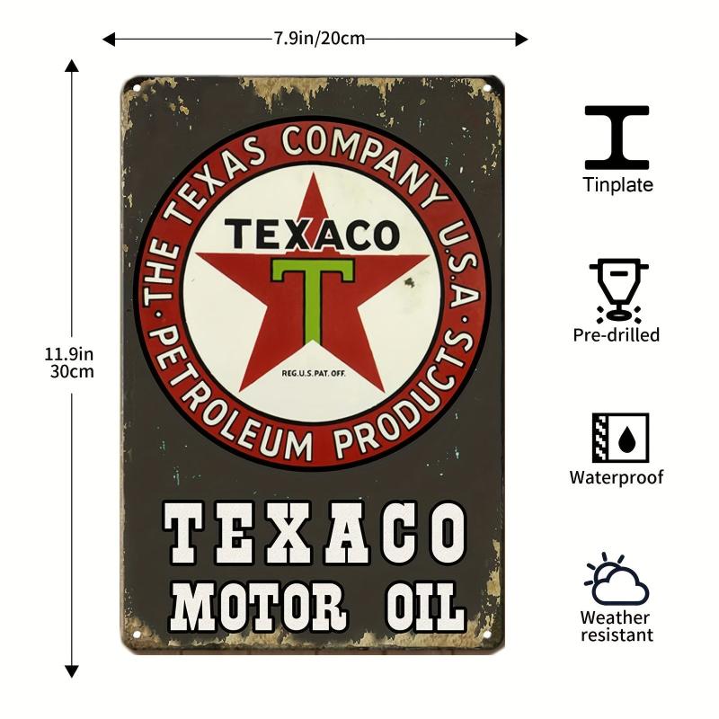 Gas Motor Antique Tin Sign Vintage Garage Man Cave Retro Posters Bar Pub Wall
