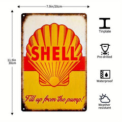 Gas Motor Antique Tin Sign Vintage Garage Man Cave Retro Posters Bar Pub Wall