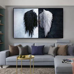 Art Paintings And Angel Wings Feather Artwork Painting For Home Wall Decor
