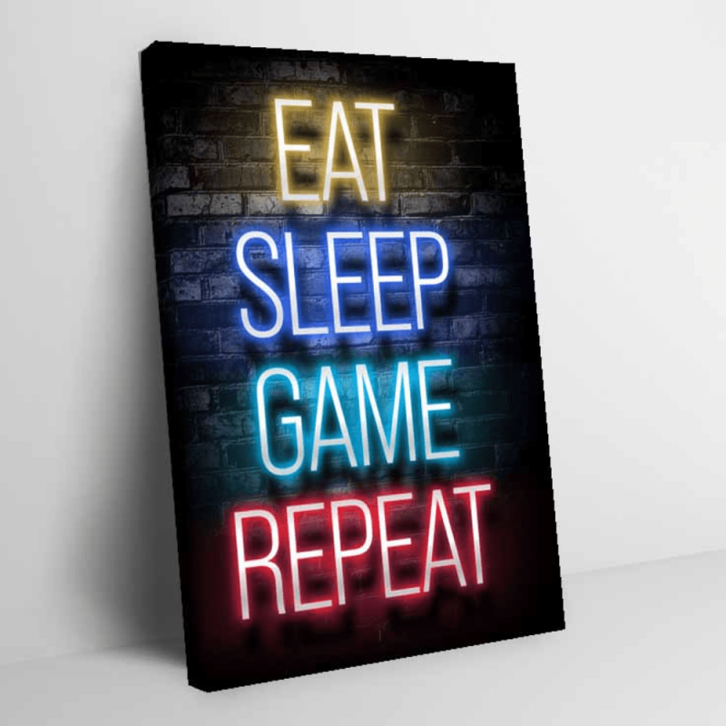 Neon Lights Game Canvas Print - Ideal Gift