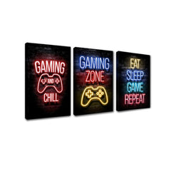 Neon Lights Game Canvas Print - Ideal Gift