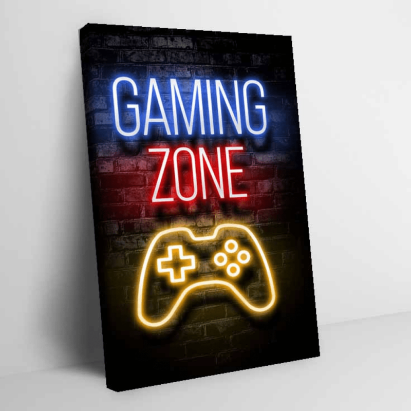 Neon Lights Game Canvas Print - Ideal Gift