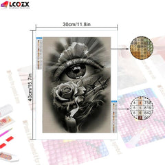 DIY Flower Eye Sparkling Diamond Painting Set