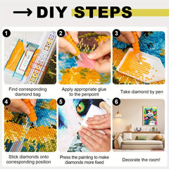 5D DIY Diamond Painting Kit: Art Mosaic Magic Gemstone Full Drill Embroidery Cro