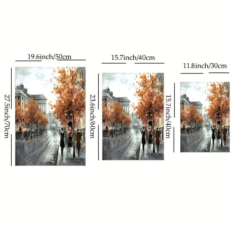 3pcs Landscape Canvas Paintings Contemporary Minimalism Paris Street Trees